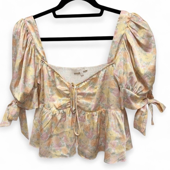 Wayf Terry Top in yellow Mini Roses pattern size medium - Picture 3 of 15